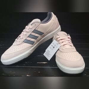 Adidas TYSHAWN Pink Low-Top Sneakers with Grey Stripes